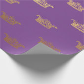 Royal Lila Lavender Crown Heraldic Prince Geschenkpapier (Ecke)
