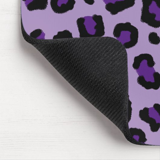 Royal Lila Leopard Print Monogram Mousepad (Ecke)