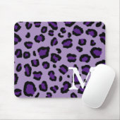 Royal Lila Leopard Print Monogram Mousepad (Mit Mouse)
