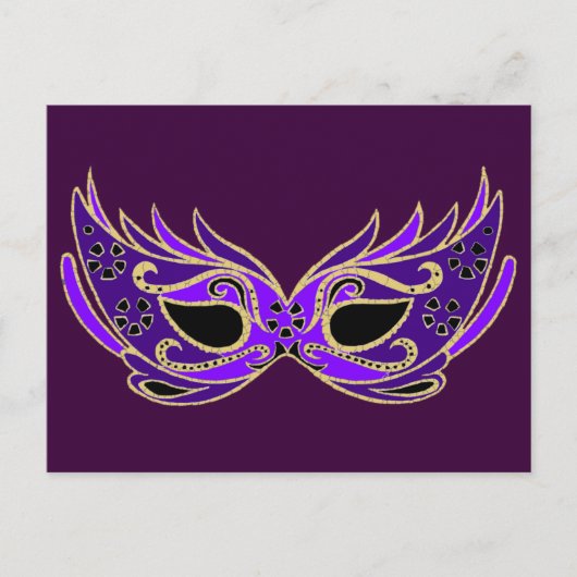 Royal lila Maskerbe Postkarte (Vorderseite)