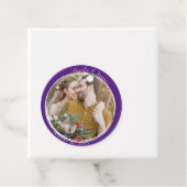 Royal Lila Minimal Round Foto Wedding Geschenkanhänger (Beispiel)