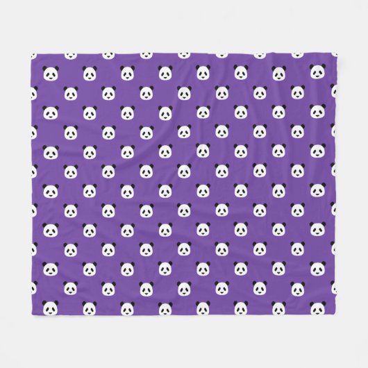 Royal Lila - Minimalistisch Panda Pattern Fleecedecke (Vorderseite (Horizontal))