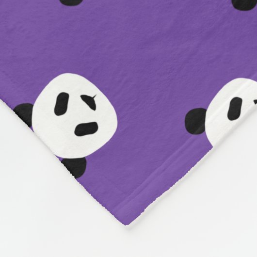 Royal Lila - Minimalistisch Panda Pattern Fleecedecke (Ecke)