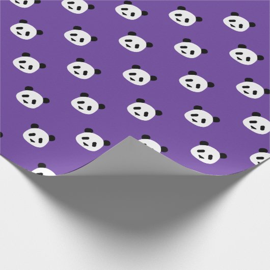 Royal Lila - Minimalistisch Panda Pattern Geschenkpapier (Ecke)