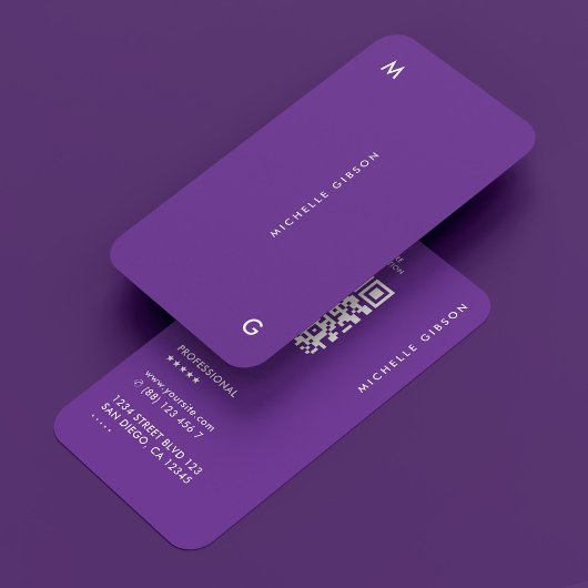 Royal Lila Minimalistisch Simple Beruflich Visitenkarte