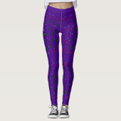 Royal lila mit Mustern Leggings (Vorderseite)
