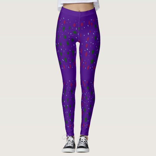 Royal lila mit Mustern Leggings (Vorderseite)