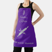 Royal Lila mit Soft Silver Rolling Button und Krau Schürze (InSitu)