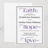 Royal Lila Modern Christliche Hochzeitseinladungen Einladung (Vorne/Hinten)