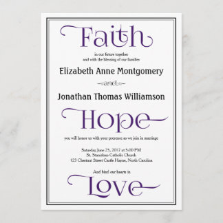 Royal Lila Modern Christliche Hochzeitseinladungen Einladung