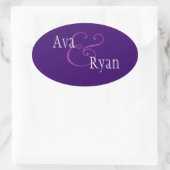 Royal Lila Modern Umschlag Aufkleber Wedding (Tasche)