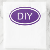 Royal Lila Monogram Euro Style Ovaler Aufkleber (Tasche)