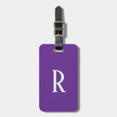 Royal Lila Monogram Name Cool Gift Gastgeschenk Gepäckanhänger (Vorderseite vertikal)