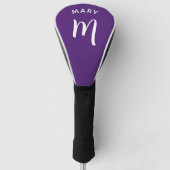 Royal Lila Monogram Name Golf Head Cover Golf Headcover (Vorderseite)