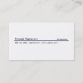 Royal Lila Monogram Square Visitenkarte (Rückseite)