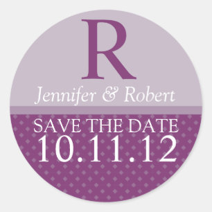 Royal Lila Monogram Umschlag Aufkleber