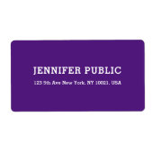 Royal Lila Personalisiert Modern Simple Design (Vorne)