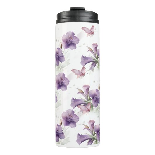 Royal Lila Petunia Tumbler Thermosbecher (Vorderseite)