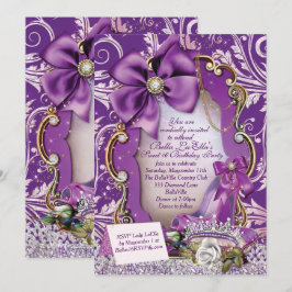 Royal Lila Princess Sweet 16 Einladung