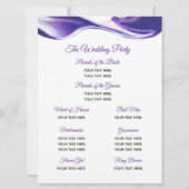 Royal Lila Ribbon Wedding Program Einladung (Rückseite)