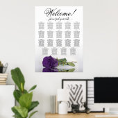Royal Lila Rose 19 Tabelle Hochzeitssattel Poster (Heimbüro)
