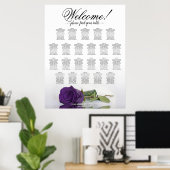 Royal Lila Rose 22 Tabelle Hochzeitssitzkarte Poster (Heimbüro)
