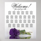 Royal Lila Rose 26 Table Wedding Seating Chart Poster (Vorne)
