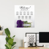 Royal Lila Rose 9 Tabelle Hochzeitskarte Poster (Heimbüro)