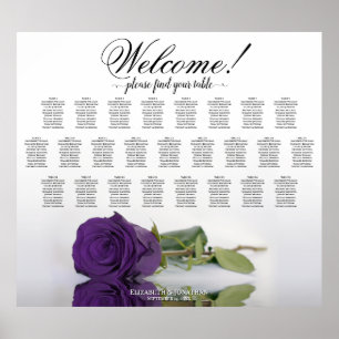 Royal Lila Rose Elegant 25 Tafelübersicht Poster