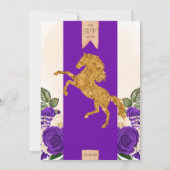 Royal Lila Rose Extravagant Western Charro Einladung (Rückseite)