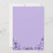 Royal Lila Rose & Silver Tiara Quinceanera Einladung (Rückseite)