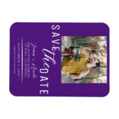Royal Lila Save the Date Foto Wedding Magnet (Horizontal)