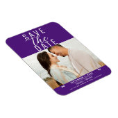 Royal Lila Save the Date Wedding Foto Magnet (Rechte Seite)