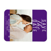Royal Lila Save the Date Wedding Foto Magnet (Horizontal)