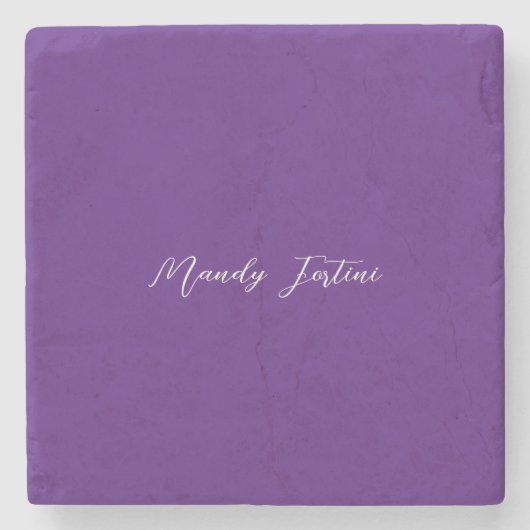 Royal Lila Schlicht Elegante Minimalistische Kalli Steinuntersetzer (Vorderseite)