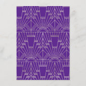 Royal Lila Silver Great Gatsby Wedding Details Begleitkarte (Rückseite)