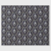 Royal Lila & Silver King of the Dead Christmas Geschenkpapier (Flach)