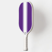 Royal Lila Slim White Racing Streifen Pickleball Schläger (Links)