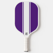Royal Lila Slim White Racing Streifen Pickleball Schläger (Rückseite)