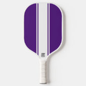 Royal Lila Slim White Racing Streifen Pickleball Schläger (Vorderseite)