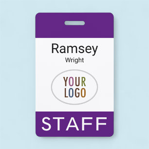 Royal Lila Staff ID Name Abzeichen Clip Reel Lanya Ausweis