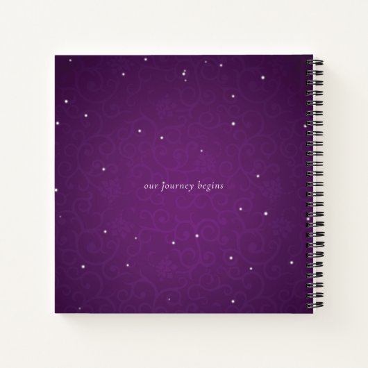 Royal Lila String Lights Wedding Guest Book Notizblock (Rückseite)