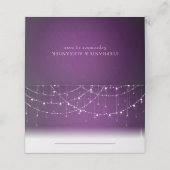 Royal Lila String Lights Wedding Platzkarte (Außenseite Aufgefaltet)