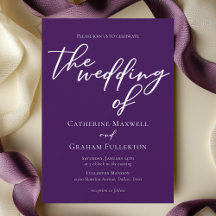 Royal Lila Typografy Abend Wedding