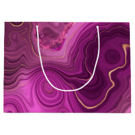 Royal Lila und Gold Agate Abstrakt Große Geschenktüte