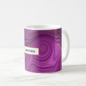 Royal Lila und Gold Agate Abstrakt Kaffeetasse (VorderseiteRechts)