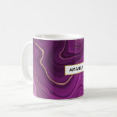 Royal Lila und Gold Agate Abstrakt Kaffeetasse (Vorderseite Links)