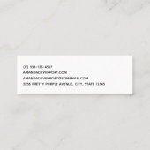 Royal Lila und Gold Agate Abstrakt Mini Visitenkarte (Rückseite)