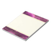 Royal Lila und Gold Agate Abstrakt Notepad Notizblock (Rotiert)