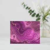 Royal Lila und Gold Agate Abstrakt Postkarte (Stehend Vorderseite)